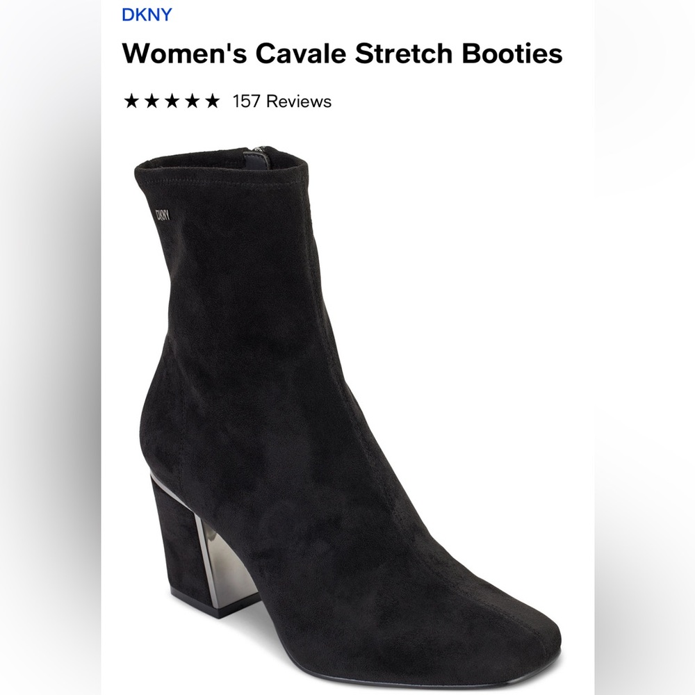 NWOB DKNY‎ Cavale Stretch Booties in Black and Silver - 10M
